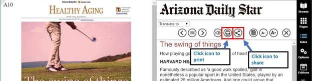 E-Edition Tutorial - Print or email an article
